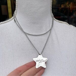 y2k Silver Star Necklace